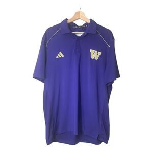 UW University of Washington Huskies Mens Polo Shirt Adidas Size Large Aeroready